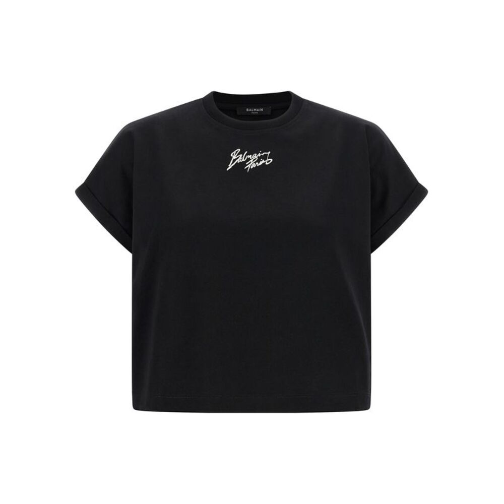 Balmain Black Cotton Women's T-Shirt